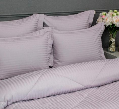 Постельное белье с одеялом "Kazanov.A." Hotel (пыльная лаванда) Страйп Сатин, 1,5 спальный