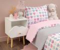 Постельное белье "Siberia" Сердечки (розовый) Ранфорс, 1,5 спальный