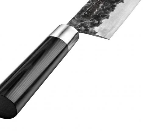 Нож кухонный "Samura BLACKSMITH" Накири 168 мм, гвоздичное масло, салфетка