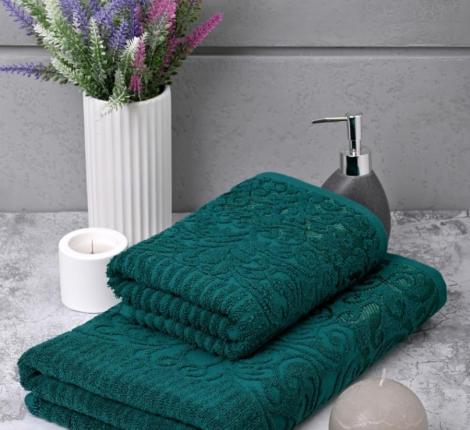 Полотенце махровое 50х90 AMBIELLA "Cassandra", изумрудный