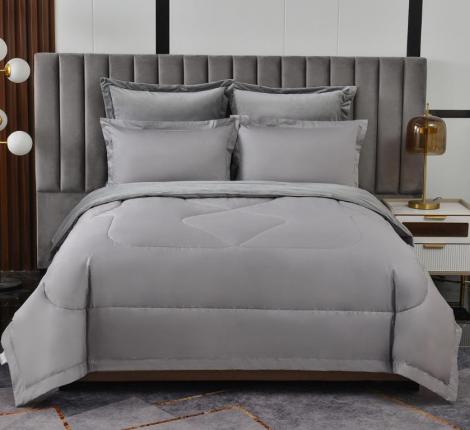 Постельное белье с одеялом "Sofi de Marko" Энрике (серый-м) Велюр, Семейный