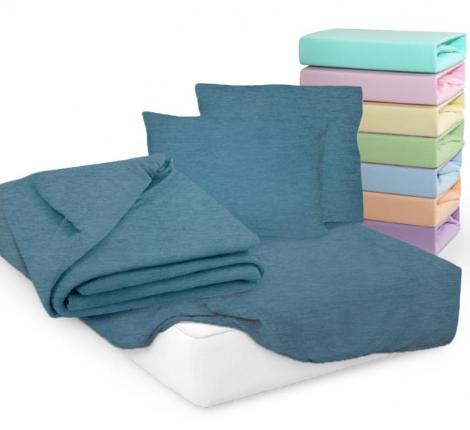 Наволочки трикотажные на молнии "Cleo" 50х70-2шт., Морская волна меланж