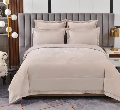 Постельное белье с одеялом "Sofi de Marko" Энрике (кремовый) Велюр, 1,5 спальный