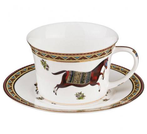 Чайный набор "ЛОШАДЬ" (260 мл) на 2 персоны, 4 предмета