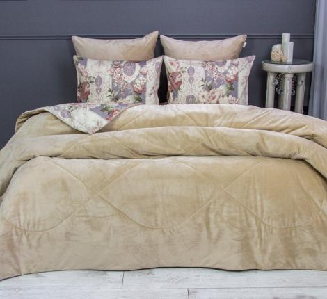 Постельное белье с одеялом "Kazanov.A." Da Vinci (бежевый) Велюр/Egypt Cotton, Евро