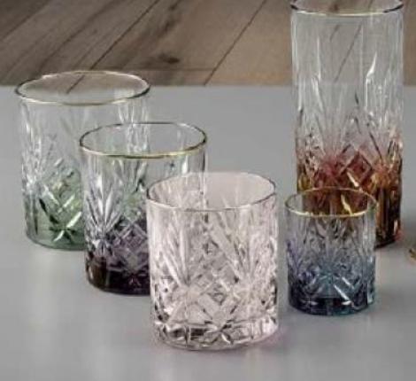 Набор стопок 6штук "MELODY GOLD TUMBLER" хрусталь, высота 14 см