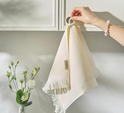 Комплект вафельно-махровых полотенец Luxberry "IRIS" (30x50,50x100,70x140), экрю