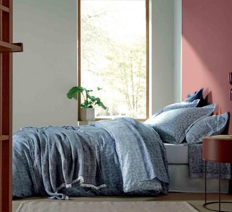 Постельное бельё "Blanc des Vosges" ARCANGUES nuage сатин-жаккард, Евро