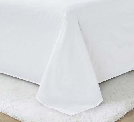 Постельное бельё "KARTEKS" сатин однотонный с кантом HK-01 (белый), 2 спальный