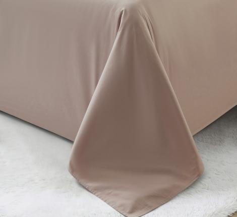 Постельное бельё "KARTEKS" сатин однотонный с кантом HK-03 (бежевый), Евро