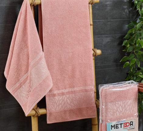 Комплект махровых полотенец "METEOR" (50x90/1)(70х140/1) 2 шт. ZEREN, пудра