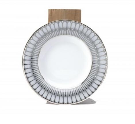 Тарелка для супа "ARCADES GRIS PLATINE" диаметр 22см, лиможский фарфор