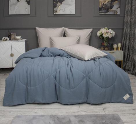 Постельное белье с одеялом "Kazanov.A." Muslin&Satin Solid color (деним бежевый), Евро