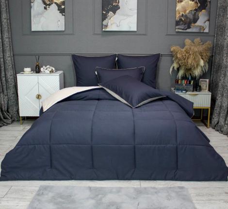 Постельное белье с одеялом "Kazanov.A." Шеффилд (графит айвори) Сатин, Евро