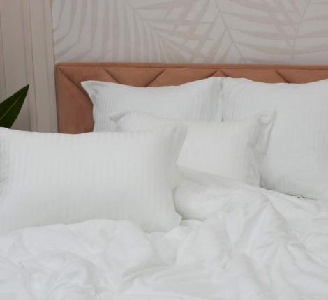 Постельное белье "Sofi de Marko" Моне (молоко) Страйп Сатин, Семейный