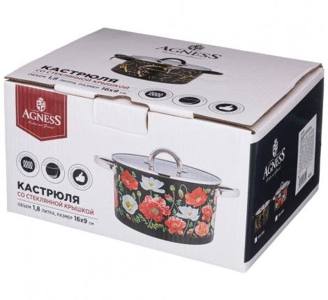 Кастрюля со стеклянной крышкой "МАКИ", 1,5 л