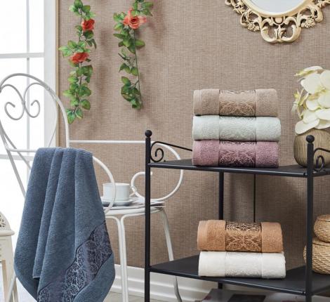 Набор махровых полотенец "TWO DOLPHINS" жаккард 70х140 (1/6 шт.) (E856) MAIRA