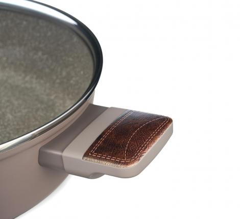 Сотейник с крышкой "AGNESS" 902-115 с антипригарным покрытием PFLUON MARBLE, 26*7,5 см