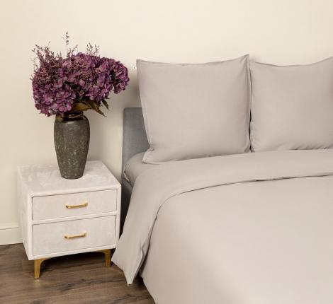 Постельное белье "Siberia" Сэнди (серая) Ранфорс, 2 спальный (70х70)