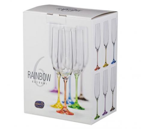 Набор бокалов для шампанского 6 штук &quot;RAINBOW&quot; 674-416, 190 мл