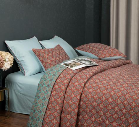 Постельное белье с одеялом "Kazanov.A." Марокко (тиффани красная охра) Муслин, Евро