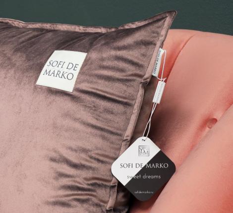 Подушка декоративная "Sofi de Marko" Ноэми (чайная роза) Велюр, 55х55