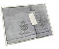 Комплект махровых полотенец  30x50-50x100-85x150 Maison D'or "ROYAL", серый