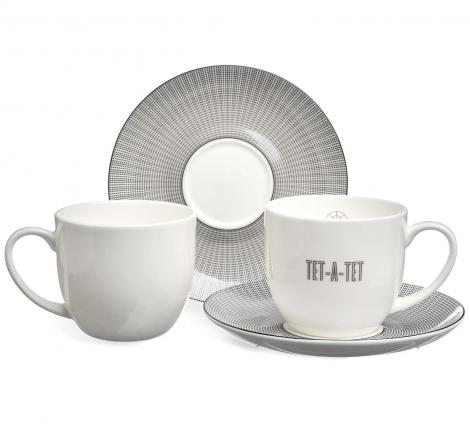 Чайный набор "TET-A-TET" 416-103 на 2 персоны, 4 предмета (300 мл)