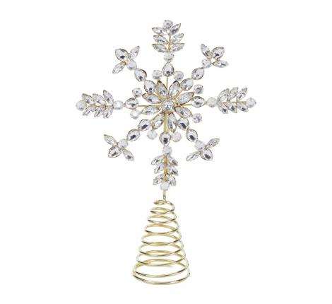 Верхушка "СНЕЖИНКА" золотая, диаметр 26 см