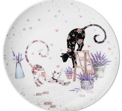 Набор закусочных тарелок 2 шт. "ЛАВАНДОВЫЕ КОТЫ" 425-167, диаметр 20,5 см