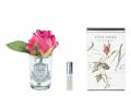 Ароматизированная роза "COTE NOIRE" (ярко-розовый) прозрачная ваза, 1 спрей 5 мл 13,5х8х