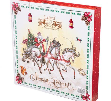 Блюдо квадратное "ТРОЙКА" 25*25*4,2 см, красное