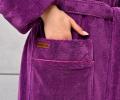 Халат женский трига с капюшоном "AMBIELLA A-1215" лиловый, L/XL