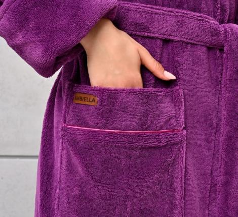 Халат женский трига с капюшоном "AMBIELLA A-1215" лиловый, L/XL