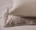 Постельное бельё Luxberry "ЛЁН И ХЛОПОК" Евро, белый/коричневая полоса