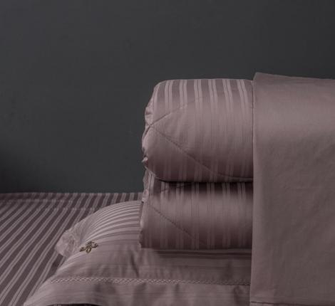 Постельное белье "Kazanov.A." Stripe Royal (капучино) Страйп Сатин, 1,5 спальный