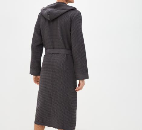 Мужской халат вафельный с капюшоном "Sofi de Marko" Гамлет (антрацит), S