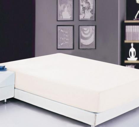 Простынь сатин на резинке белая (PRC-R-15), 90x200