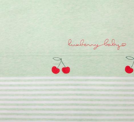 Постельное бельё детское Luxberry "ВИШЕНКИ" Трикотаж, зеленый/белый