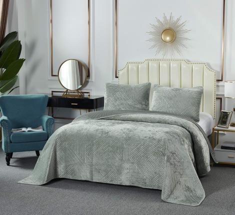 Покрывало "Sofi de Marko" Патрисия (изумруд 1) Велюр, 160х220