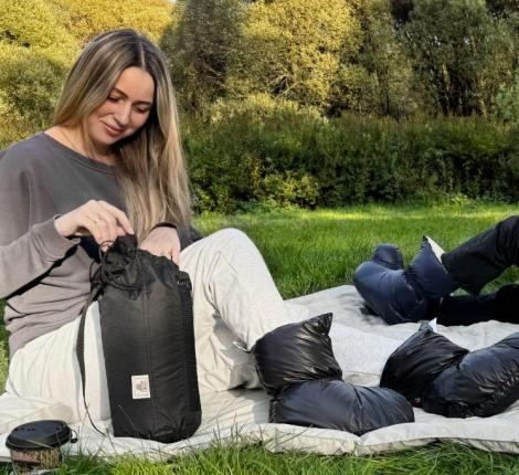 Сапожки-носочки пуховые "Comfort Socks Travel Grass" Black, 40-45 р.