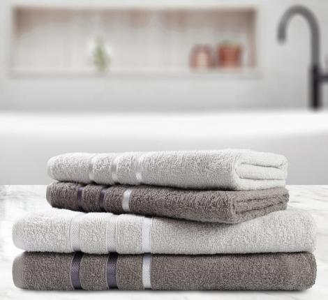 Набор полотенец AKAY "GRACY" 4 шт. (50*80-2, 70*130-2), тёмно-серый/светло-серый