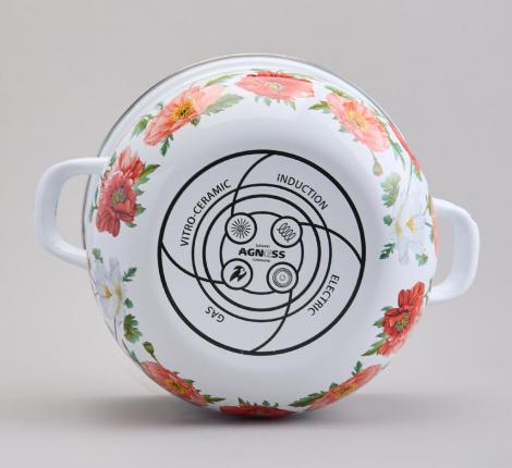 Кастрюля эмалированная с крышкой "МАКИ",  3.6 л