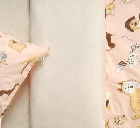 Постельное белье "Siberia" Собачки (розовый) Ранфорс, 1,5 спальный