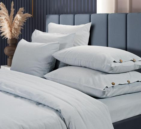 Постельное бельё Sharmes "Rustic melange" Евро, голубой