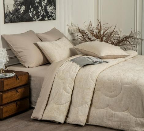 Постельное бельё с одеялом "Kazanov.A." Linen Jacquard (жемчужный лен) Жаккард, Евро