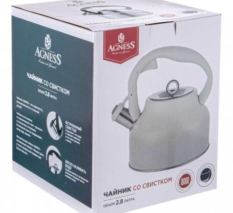 Чайник со свистком "AGNESS" 916-422, 2,8 л
