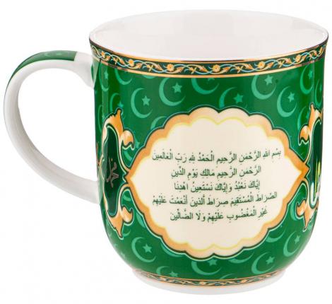 Кружка "СУРА ФАТИХА" 400 мл, зелёная