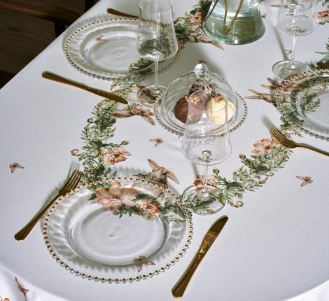 Скатерть овальная с пропиткой LEFARD "SENSE" 160х220 см, зелёный