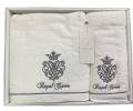 Комплект махровых полотенец  30x50-50x100-85x150 Maison D'or "ROYAL", белый